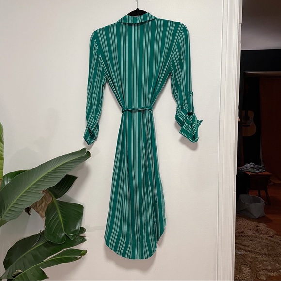 Maeve Anthropologie green striped button dress - Picture 4 of 5